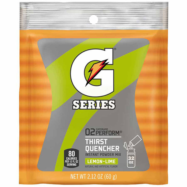 G Series 02 Perform Thirst Quencher Instant Powder, 2.12 oz, Pouch, 32 oz Yield, Lemon-Lime 308-03928