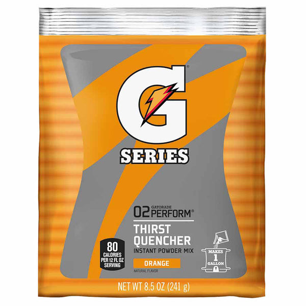 G Series 02 Perform Thirst Quencher Instant Powder, 8.5 oz, Pouch, 1 gal Yield, Orange 308-03957
