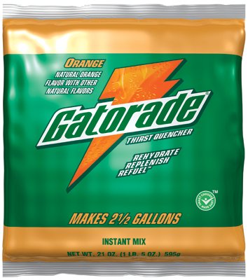 G Series 02 Perform Thirst Quencher Instant Powder, 21 oz, Pouch, 2.5 gal Yield, Orange 308-03970