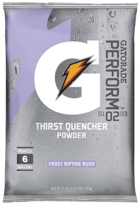 G Series 02 Perform Thirst Quencher Instant Powder, 51 oz, Pouch, 6 gal Yield, Frost Riptide Rush 308-33672