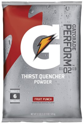 G Series 02 Perform Thirst Quencher Instant Powder, 51 oz, Pouch, 6 gal Yield, Fruit Punch 308-33690
