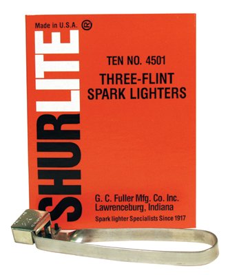 Shurlite Spark Lighter, Three-Flint Lighter with Attached Flints 322-4501