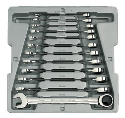 12 Piece Combination Ratcheting Wrench Sets, Metric 329-9412