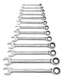 13 Pc Combination Ratcheting Wrench Set, Inch 329-9312