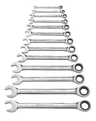 13 Pc Combination Ratcheting Wrench Set, Inch 329-9312