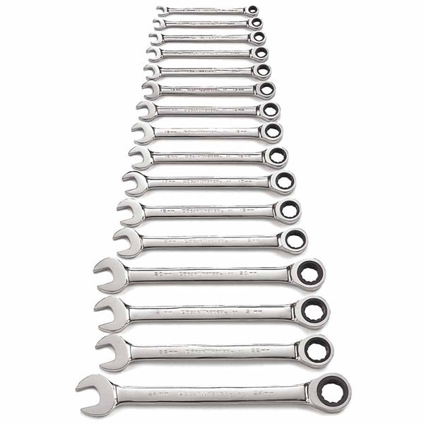 16 Pc. Combination Ratcheting Wrench Sets, Metric 329-9416