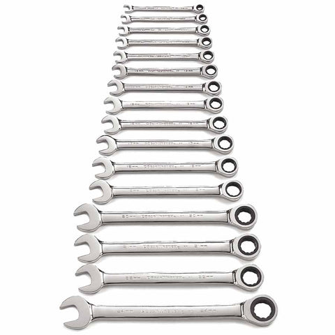16 Pc. Combination Ratcheting Wrench Sets, Metric 329-9416