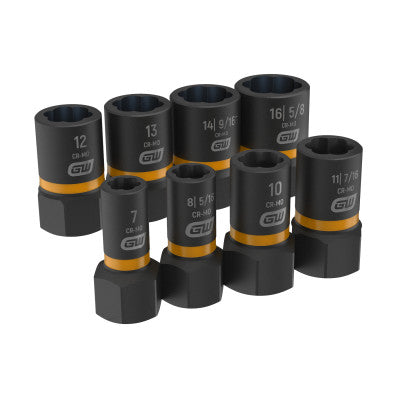 Bolt Biter Extraction Socket Set, 8 Pc, Black Oxide, Chrome-Molybdenum, Set 329-84782