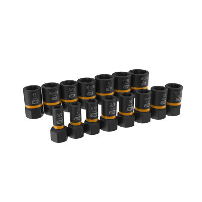 Bolt Biter Extraction Socket Set, 15 Pc, Black Oxide, Chrome-Molybdenum, Set 329-84783