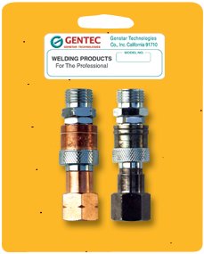 Quick Connector Set, Hose-to-Torch, Steel/Brass, Fuel/Oxygen, B-Size 9/16 in-18 331-QC-HTPRSP