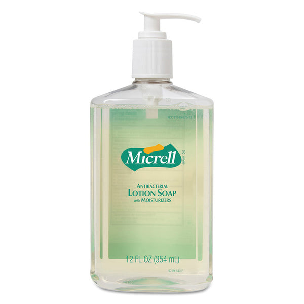 MICRELL Antibacterial Lotion Soap, Pump Bottle, 12 oz, Floral Scent 315-9759-12