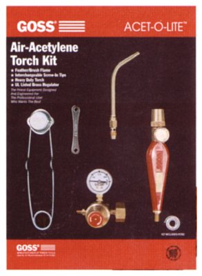 Feather Flame Air-Acetylene Torch Outfit, 3/16 in, Acetylene(B), Soldering/Brazing 328-KA-1H