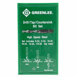 Drill/Tap Sets, 1/4 in Hex, Steel 332-DTAPKIT