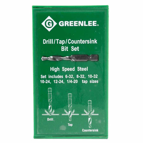 Drill/Tap Sets, 1/4 in Hex, Steel 332-DTAPKIT