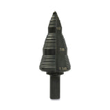 GSB Series Step Bit, 1-1/8 in, 3/16 in to 1/8 in dia Cutting, 3-Step 332-GSB09