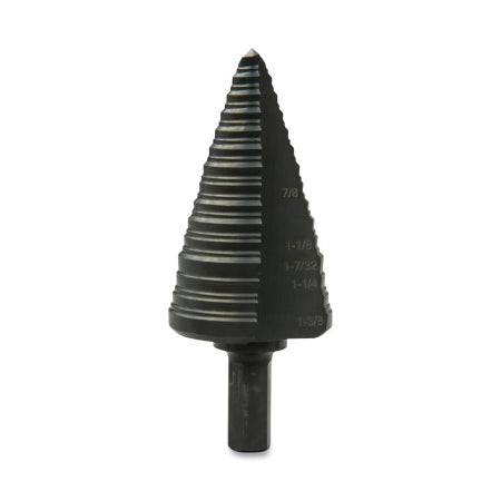 GSB Series Step Bit, 1-1/8 in, 3/16 in to 1/8 in dia Cutting, 5-Step 332-GSB12