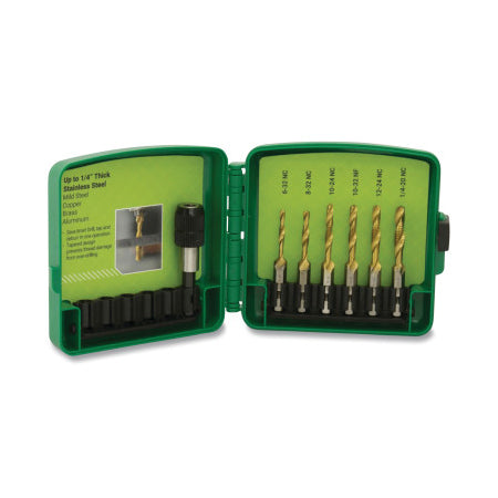 Standard 7-Piece Drill/Tap Bit Set, 1/4 in Max Cutting Diameter 332-DTAPSSKIT