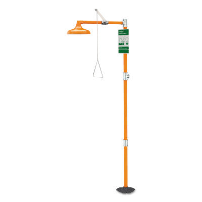 Emergency Shower, Free Standing, Plastic Shower?Head, Orange 333-G1662