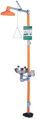 Eye Wash & Shower Stations, 11 1/2 in, SS & Safety Orange 333-G1902