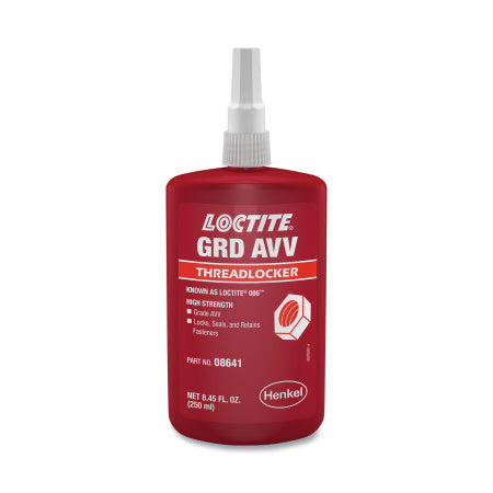 Grade AVV Threadlocker, 250 ml, Bottle, Red 442-214166