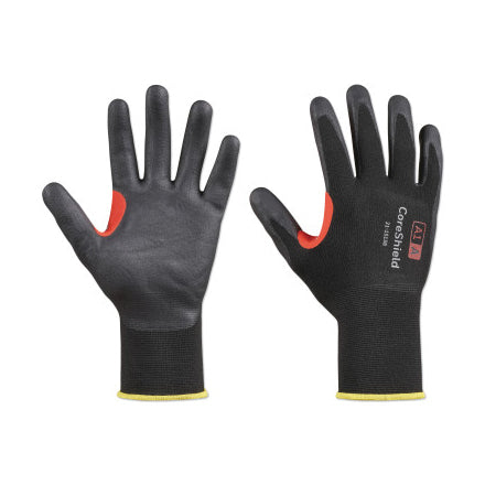 CoreShield A1/A Coated Cut Resistant Gloves, 8/M, Nylon Black Liner, Nitrile Micro-Foam Black Coating, 15 ga 582-21-1515B/8M