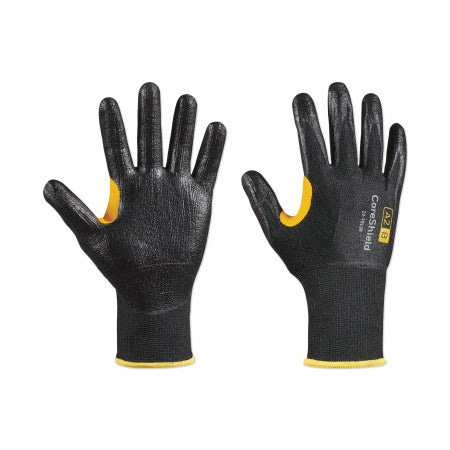 CoreShield A2/B Coated Cut Resistant Gloves, 10/XL, HPPE Black Liner, Smooth Nitrile Black Coating, 13 ga 582-22-7913B/10XL