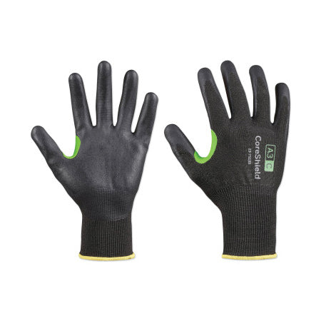 CoreShield A3/C Coated Cut Resistant Gloves, 10/XL, HPPE/Basalt Black Liner, Nitrile Micro-Foam Black Coating, 18 ga 582-23-7518B/10XL
