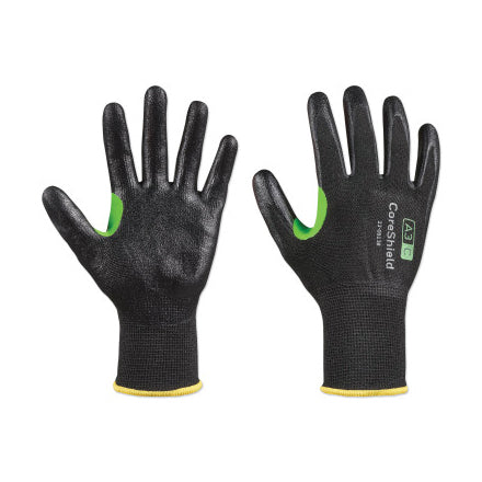 CoreShield A3/C Coated Cut Resistant Gloves, 9/L, HPPE/Basalt Black Liner, Smooth Nitrile Black Coating, 13 ga 582-23-0913B/9L