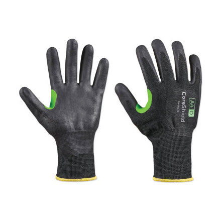 CoreShield A4/D Coated Cut Resistant Gloves, 9/L, HPPE/Basalt, Nitrile Micro-Foam, 13 ga, Black 582-24-0513B/9L