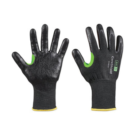 CoreShield A4/D Coated Cut Resistant Gloves, 9/L, HPPE/Basalt, Smooth Nitrile, 13 ga, Black 582-24-0913B/9L