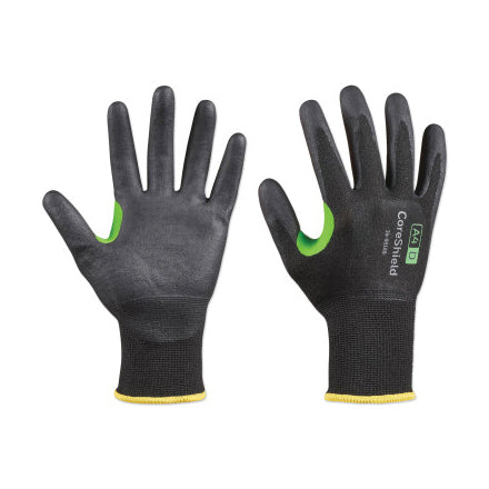 CoreShield A4/D Coated Cut Resistant Gloves, 8/M, HPPE/Steel, Nitrile Micro-Foam, 18 ga, Black 582-24-9518B/8M