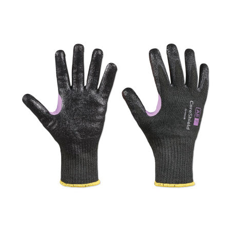 CoreShield A8/F Coated Cut Resistant Gloves, 10/X-Large, HPPE/Kevlar/Alloy, Smooth Nitrile, 10 ga, Black 582-28-0910B/10XL