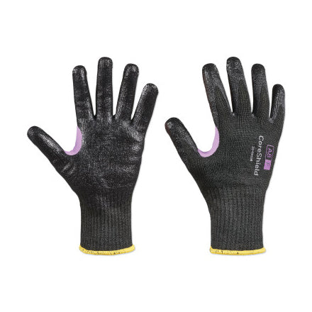 CoreShield A8/F Coated Cut Resistant Gloves, 7/Small, HPPE/Kevlar/Alloy, Smooth Nitrile, 10 ga, Black 582-28-0910B/7S
