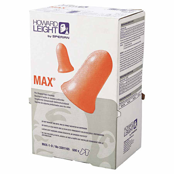 MAXIMUM Disposable Earplugs, Foam, Coral, Uncorded, Dispenser Box 154-MAX-1-D