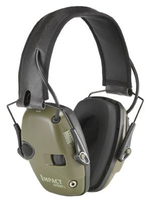 Impact Sport Earmuff, 22 dB NRR, Black/Hunter Green, Over-the-Head 154-R-01526