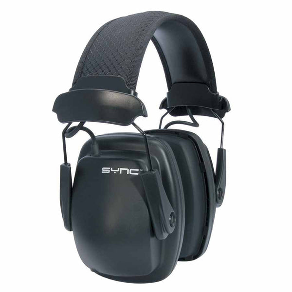 Sync Stereo Earmuff, 25 dB NRR, Black, Over the Head 154-1030110