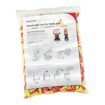 Earplug Dispenser Refill, Foam, Magenta/Yellow, Uncorded 154-LL-LS4-REFILL