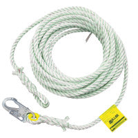 Rope Lanyard, 50 ft, Harness; Anchorage Connection, Locking Snap/Choke-Off Loop 493-198RLS-2-Z7/50FTWH