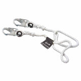 Rope Lanyard, 50 ft, Harness; Anchorage Connection, 2 Locking Snap Hooks, Yellow 493-201RLS-2-Z7/50FTWH