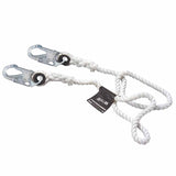 Rope Lanyard, 6 ft, Harness; Anchorage Connection, 310lb Cap, Yellow 493-201RS-8-Z/6FT