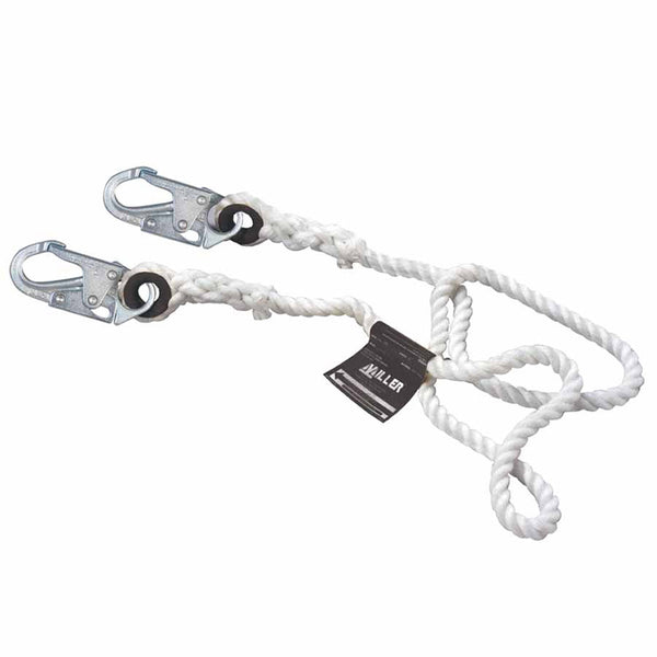 Rope Lanyard, 6 ft, Harness; Anchorage Connection, 310lb Cap, Yellow 493-201RS-8-Z/6FT