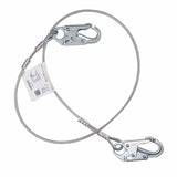 Wire Rope Lanyard, 6 ft, Harness; Anchorage Connection, 310lb Cap, Green 493-207NLS-Z7/6FTV