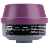 Combination Gas and Vapor Cartridges, Organic Vapor, P100, Black, Magenta 068-7581P100L