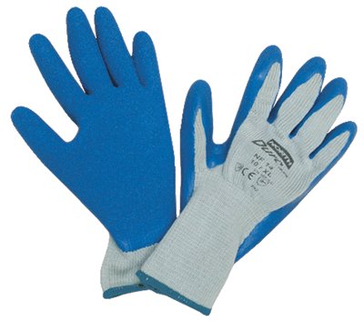 Duro Task Supported Natural Rubber Gloves, Size 9, Blue/Gray 068-NF14/9L