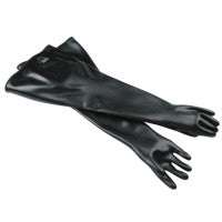 Neoprene Glovebox Gauntlet Gloves, Black, Smooth, 9 3/4 068-8N3032/9Q