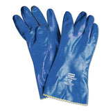 Nitri-Knit Supported Nitrile Gloves, Elastic Cuff, Interlock Knit, 11, Blue 068-NK803ES/11