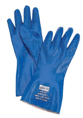 Nitri-Knit Supported Nitrile Gloves, Elastic Cuff, Interlock Lined, 10, Blue 068-NK803/10