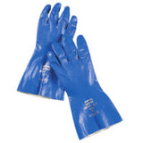 Nitri-Knit Supported Nitrile Gloves, Pinked Cuff, Interlock Lined, Size 8, Blue 068-NK803/8