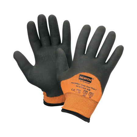 NorthFlex Cold Grip Plus 5 Coated Gloves, Medium, Black/Orange 068-NFD11HD/8M