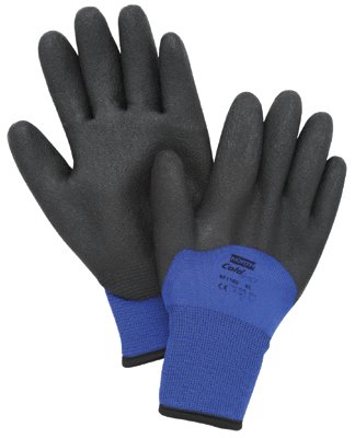 NorthFlex Cold Grip Coated Gloves, Large, Black/Blue 068-NF11HD/9L